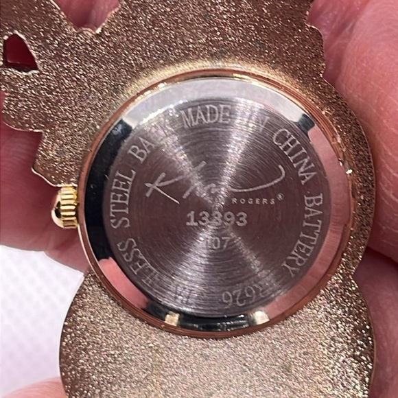 Kim Rogers Snowman Watch with Candy Cane Accent and Faux Patent Leather Strap - Picture 3 of 10